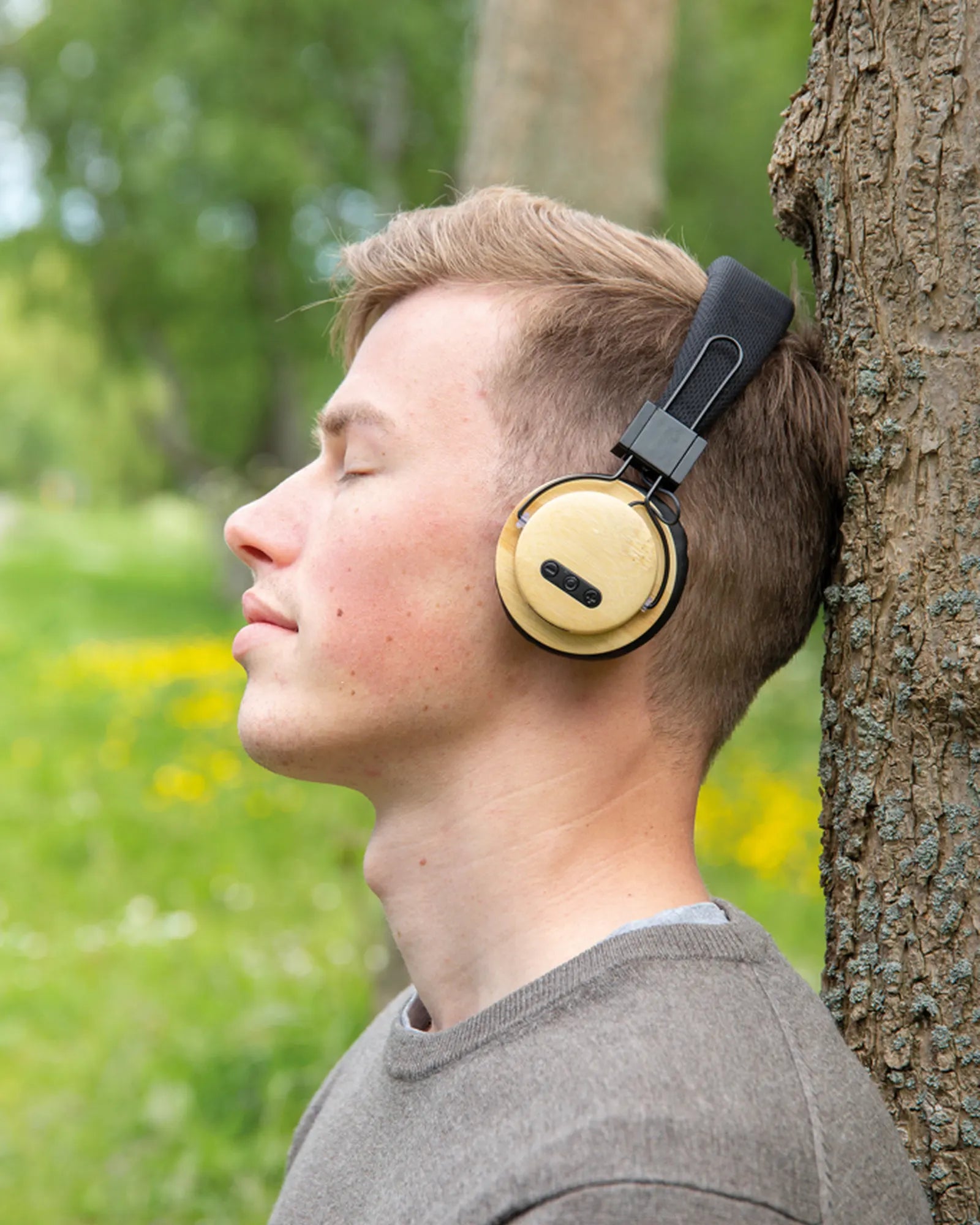 Casque audio en bambou à personnaliser - 8